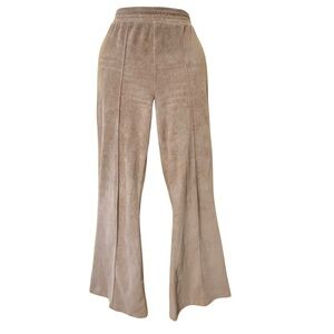 Aerie Brown Velour Flare Pants Ribbed Hippie Boho Festival